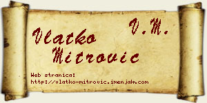 Vlatko Mitrović vizit kartica